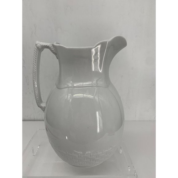 Anthony Shaw and Son Opaque Iron Stone China England Basket Weave Pattern Flaws - Picture 7 of 14